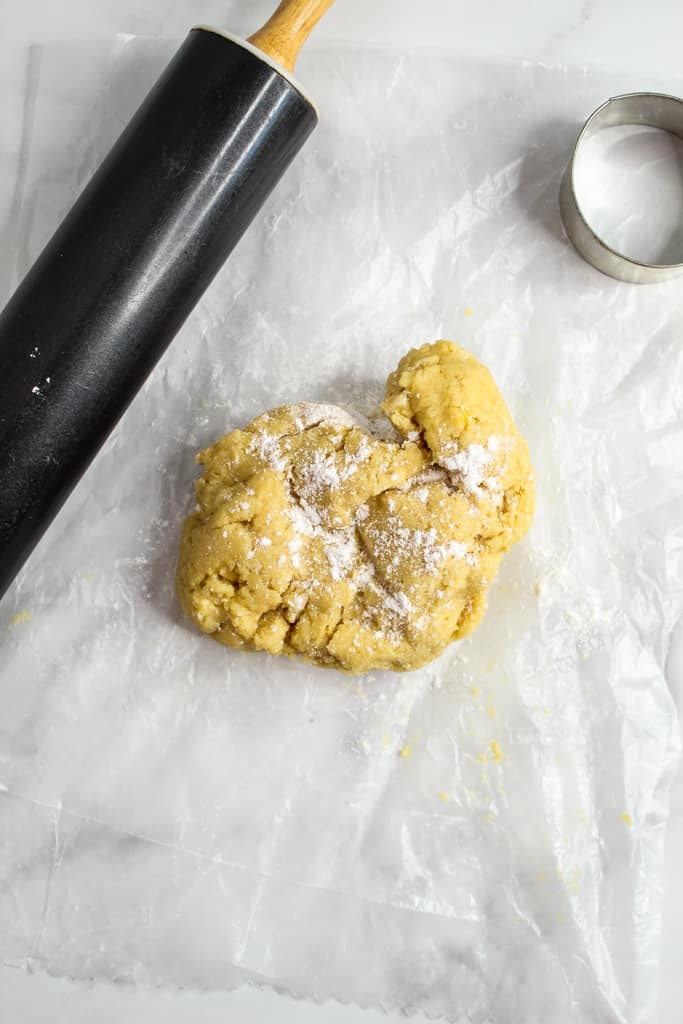 Almond Flour Biscuits dough on wax paper