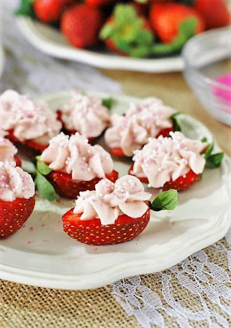 strawberry cheesecake in strawberries