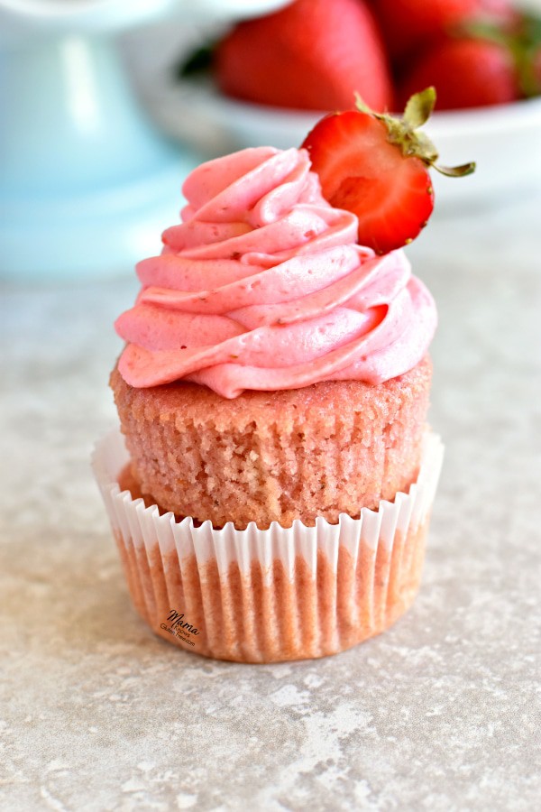 gluten free strawberry cupcakes on a countertop