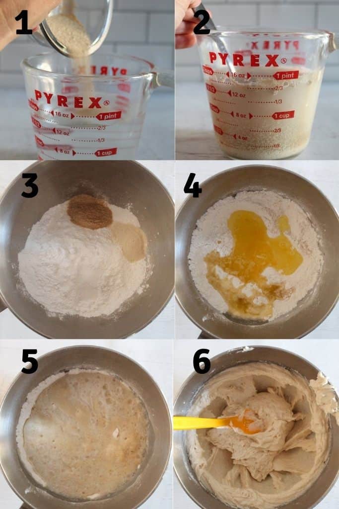 collage of steps to making bread
