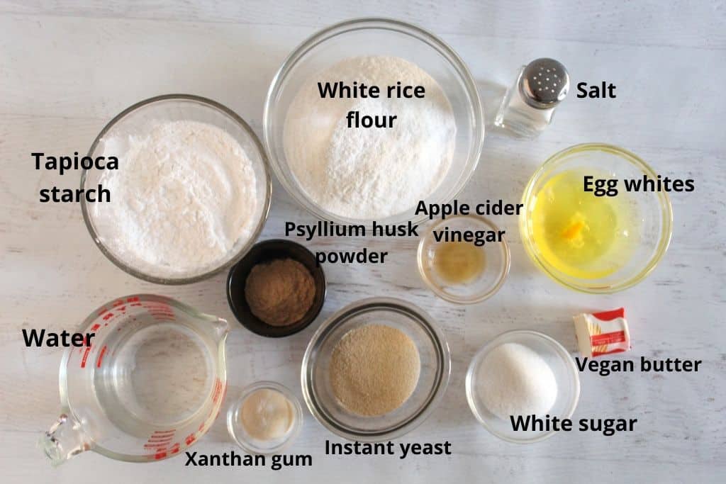 labeled ingredients on a counter