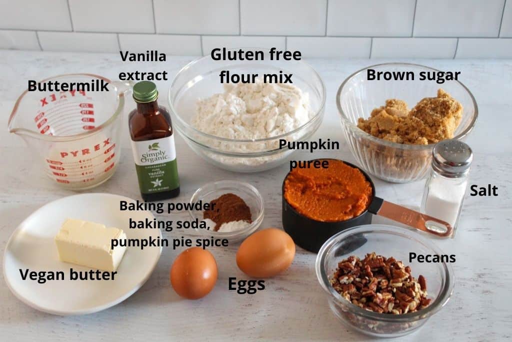 labeled ingredients on a countertop