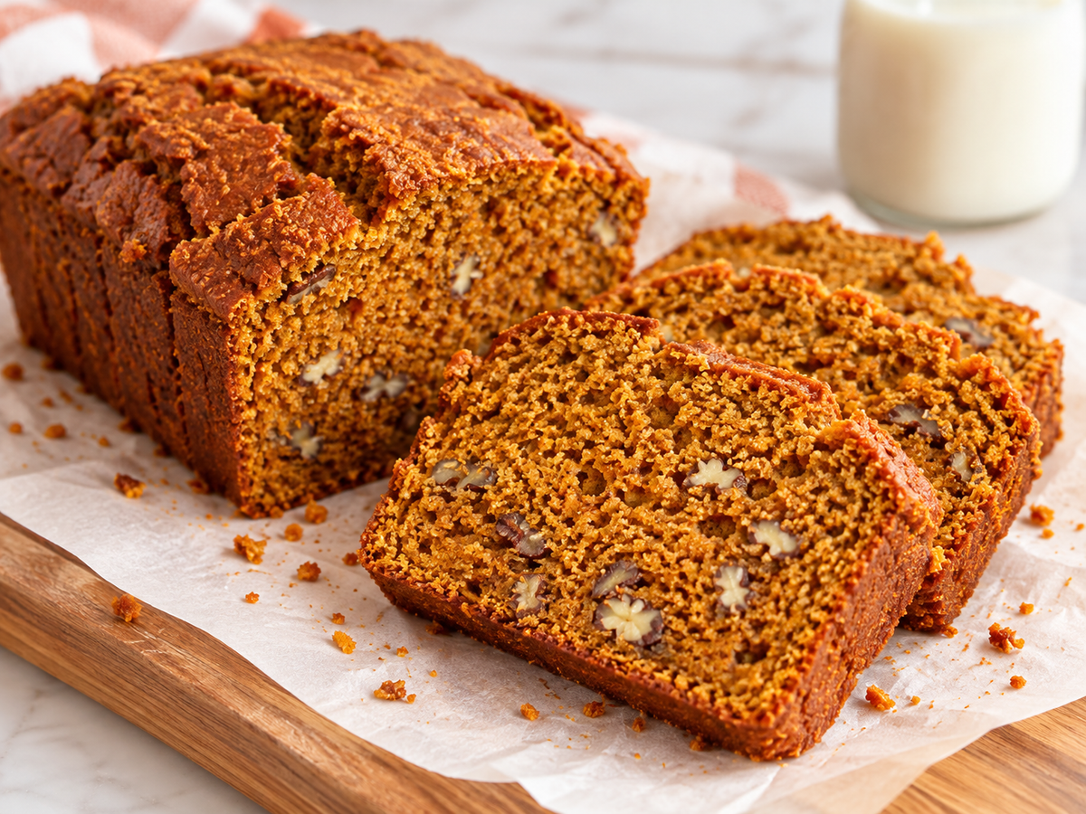 gluten-free pumpkin bread sliced