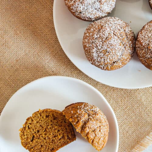 inside view of pumpkin muffins.