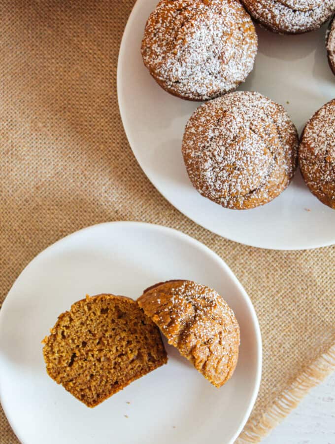 inside view of pumpkin muffins.
