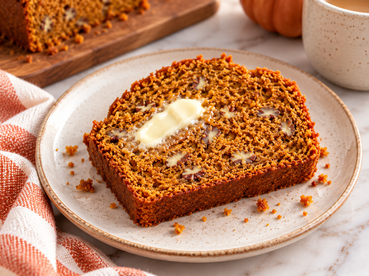 pumpkin bread with butter
