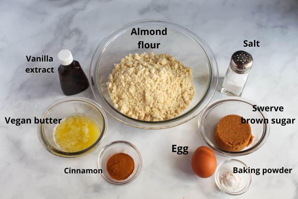 labeled ingredients on a countertop