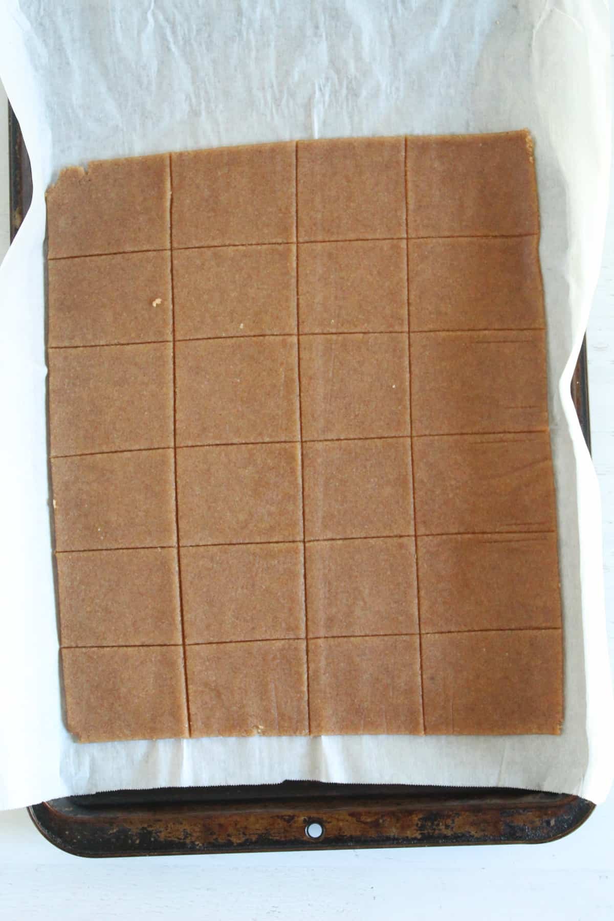 full sheet of graham crackers cut