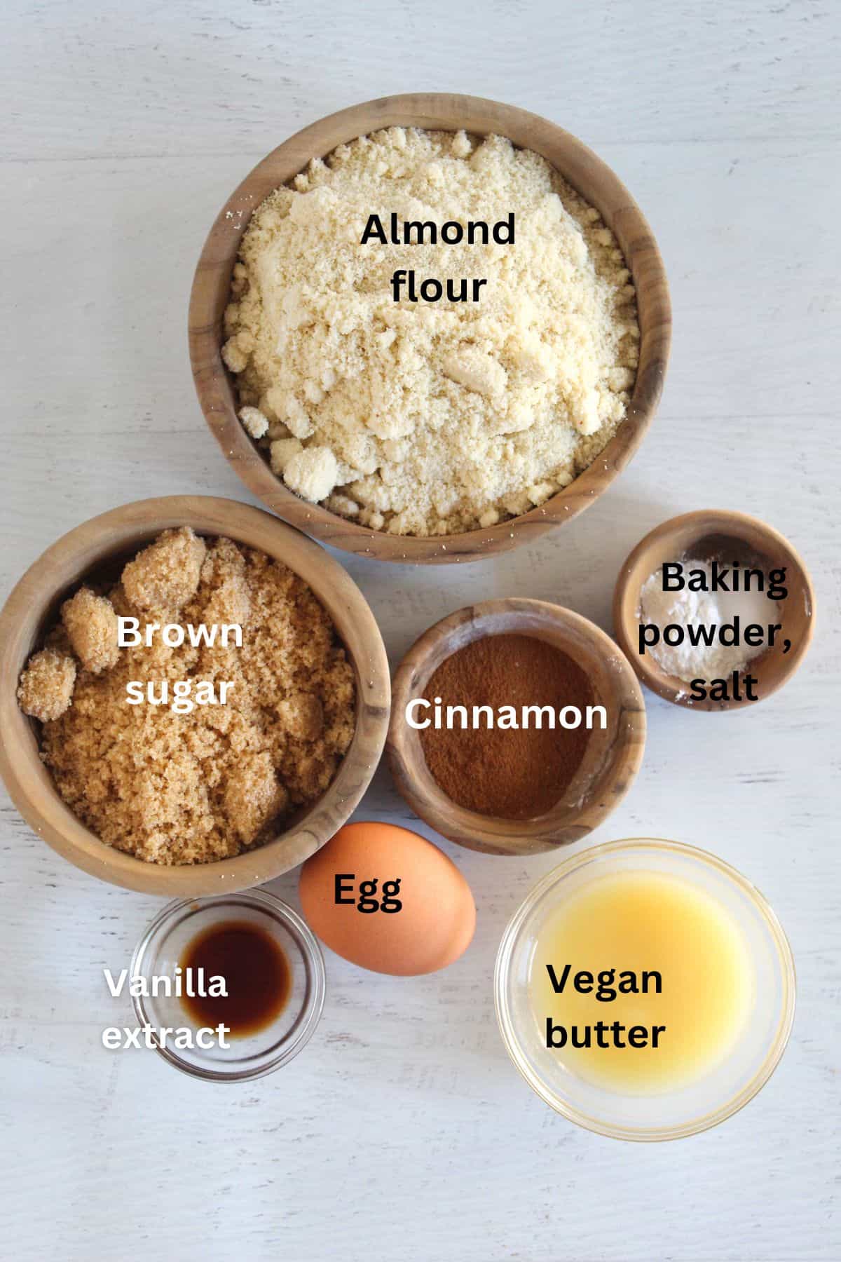 labeled ingredients on a countertop