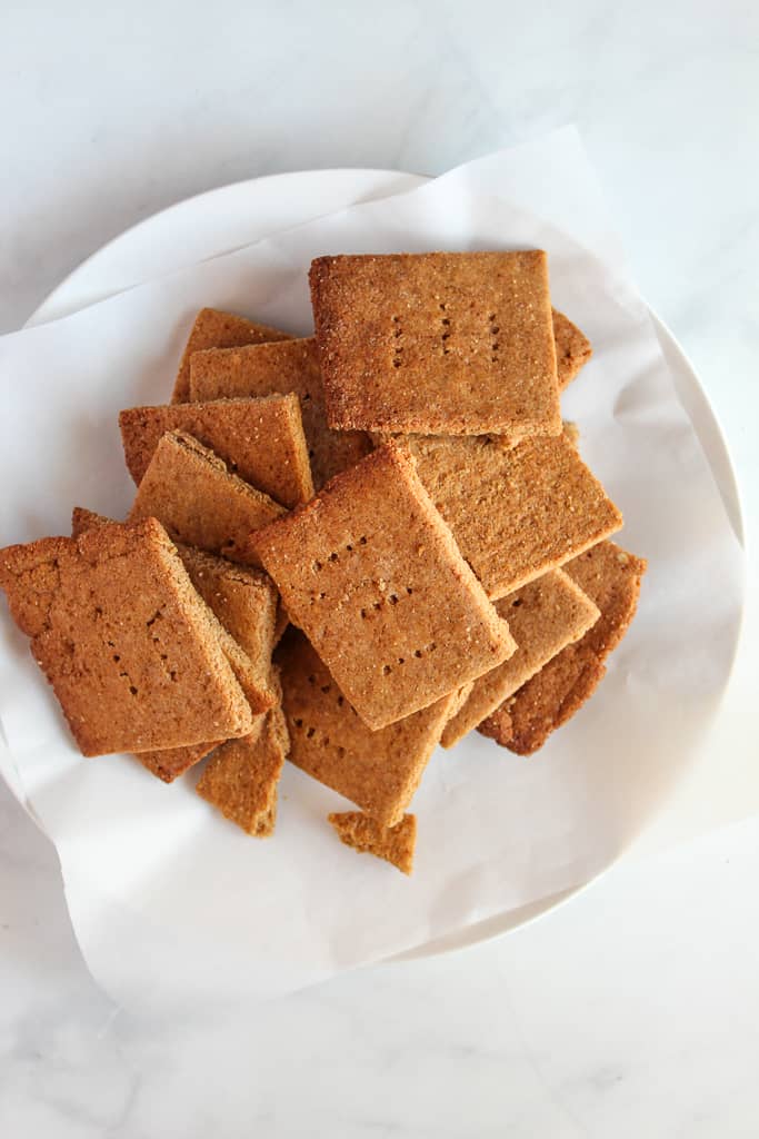 Gluten-Free Graham Crackers on a plate