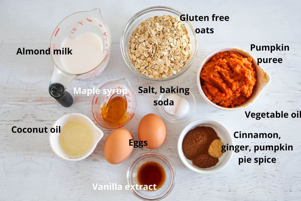 labeled ingredients on a countertop