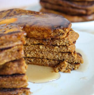 inside view gluten free pumpkin pancakes.