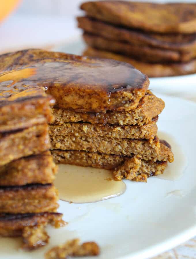 inside view gluten free pumpkin pancakes.