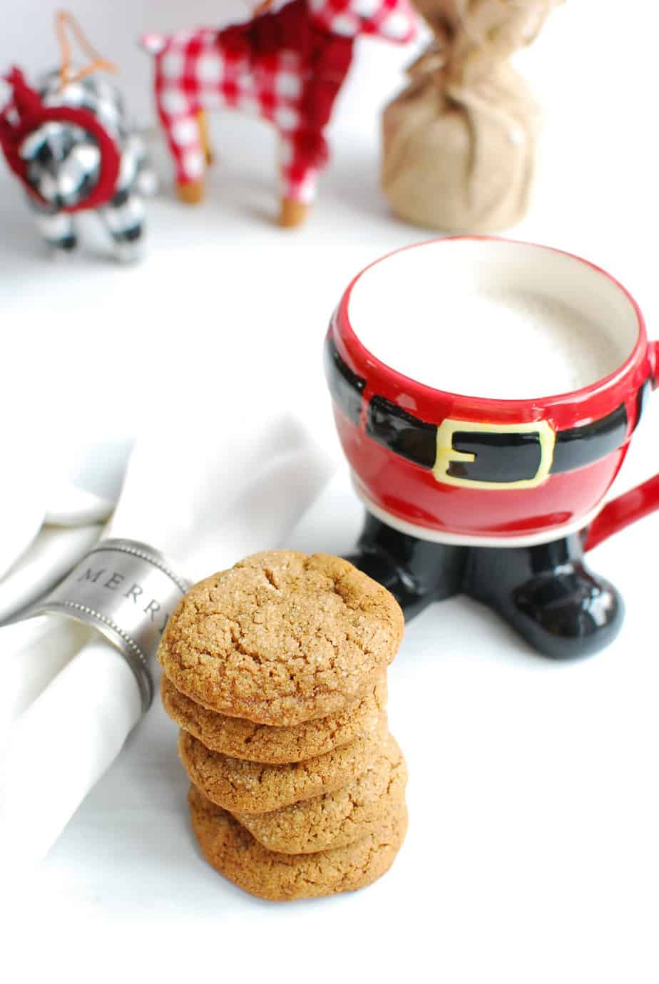 gluten free dairy free christmas cookies on a white plate