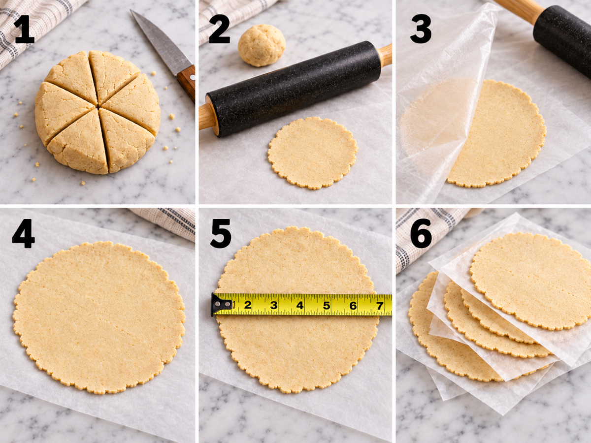cassava flour dough rolling steps