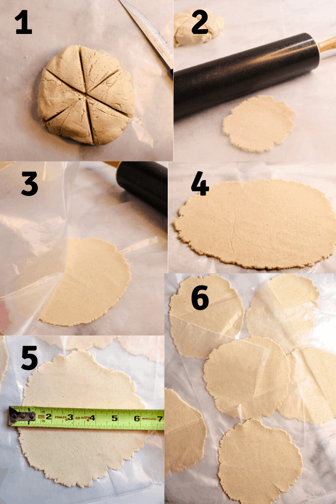 cassava flour tortillas rolling process