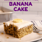 gluten free banana cake served on a plate