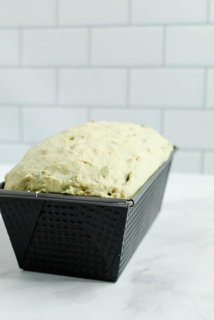Gluten Free Buckwheat Bread risen ready to bake