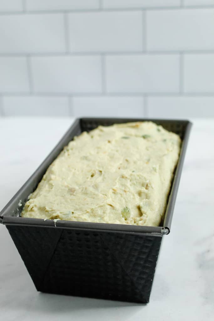 Gluten Free Buckwheat Bread in a baking pan