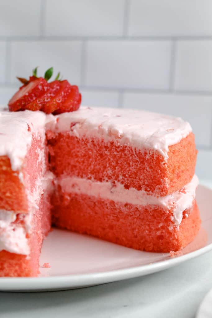 gluten-free strawberry cake inside