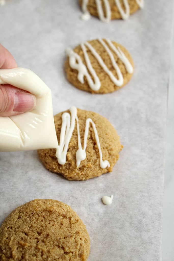 almond flour sugar cookies piped glaze