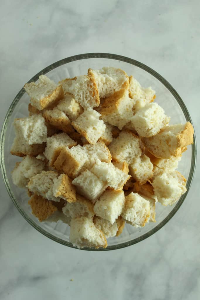 Gluten Free French Toast Casserole bread cubes