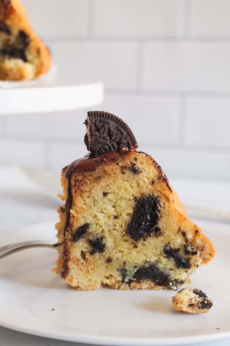 slice of gluten free oreo cake