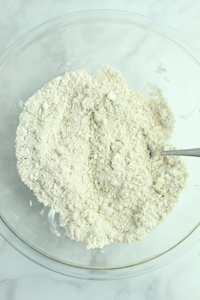 flour after cutting in the butter