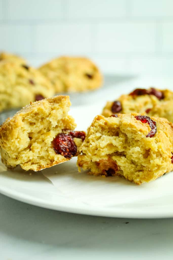 gluten free cranberry orange scones inside