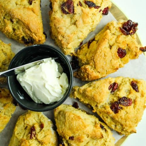 gluten free cranberry orange scones served