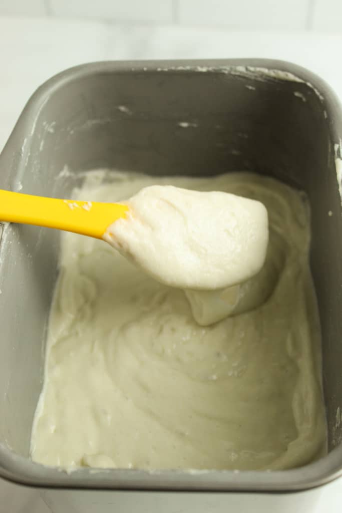 batter finished mixing in the bread machine