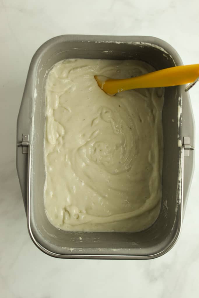 batter mixing in the bread machine