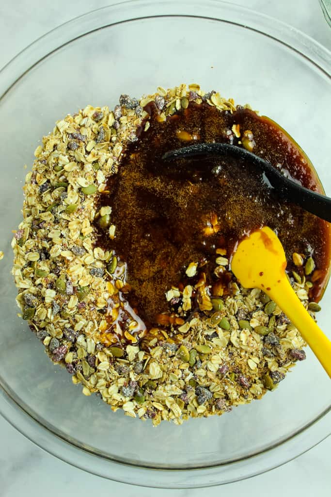 stirring in syrup