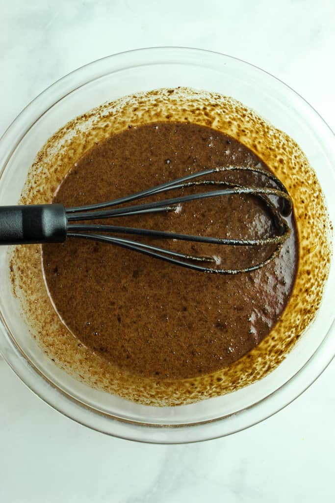 overhead shot of cupcake batter