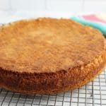 side shot of cooling cake