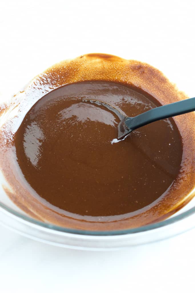 up close of melted chocolate and other ingredients