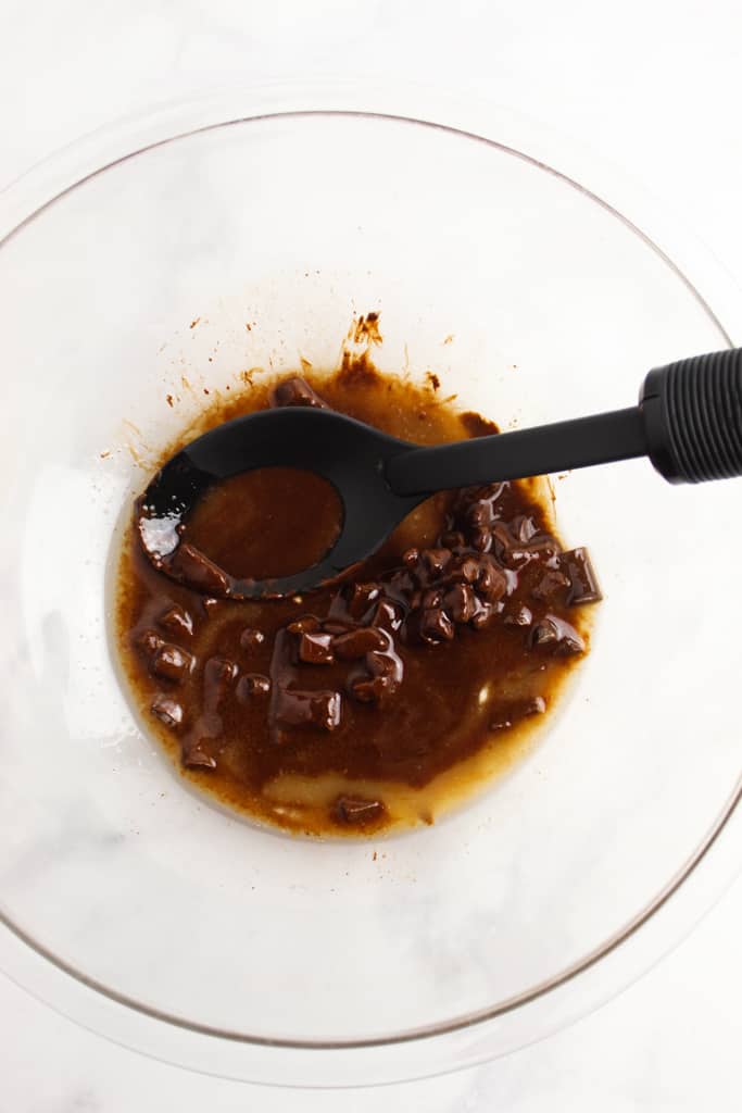 chocolate and butter melting in a bowl