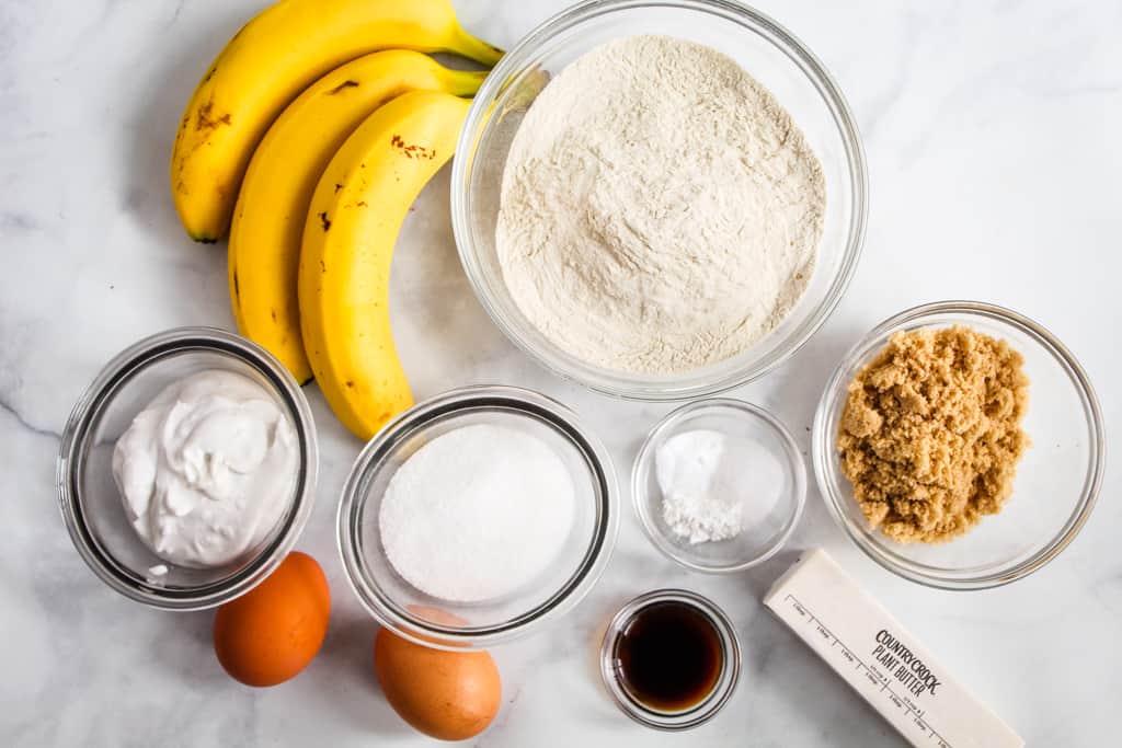 overhead shot of ingredients on a counter