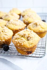 side shot of blackberry muffins