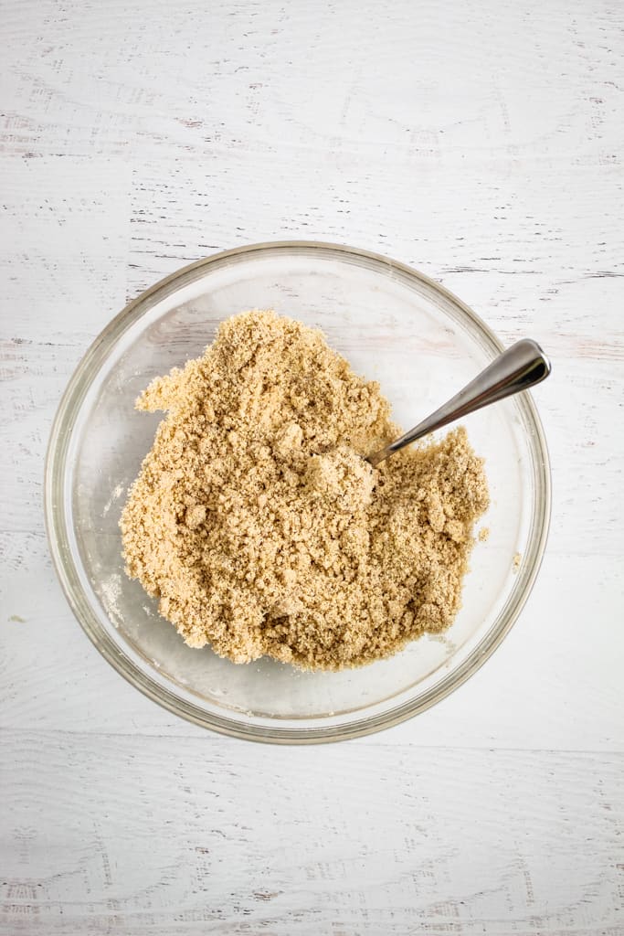 overhead shot of crumb topping