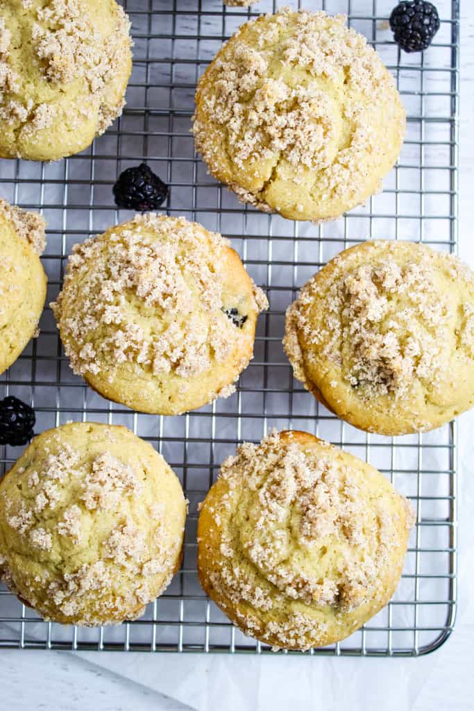 overhead shot of baked muffins