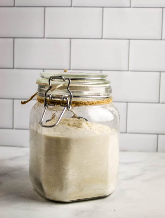 jar of gluten free flour