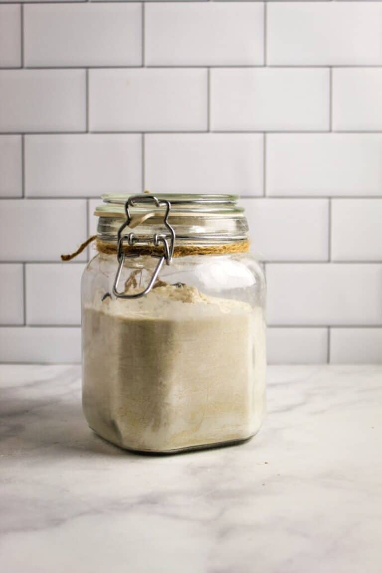 flour in a glass jar