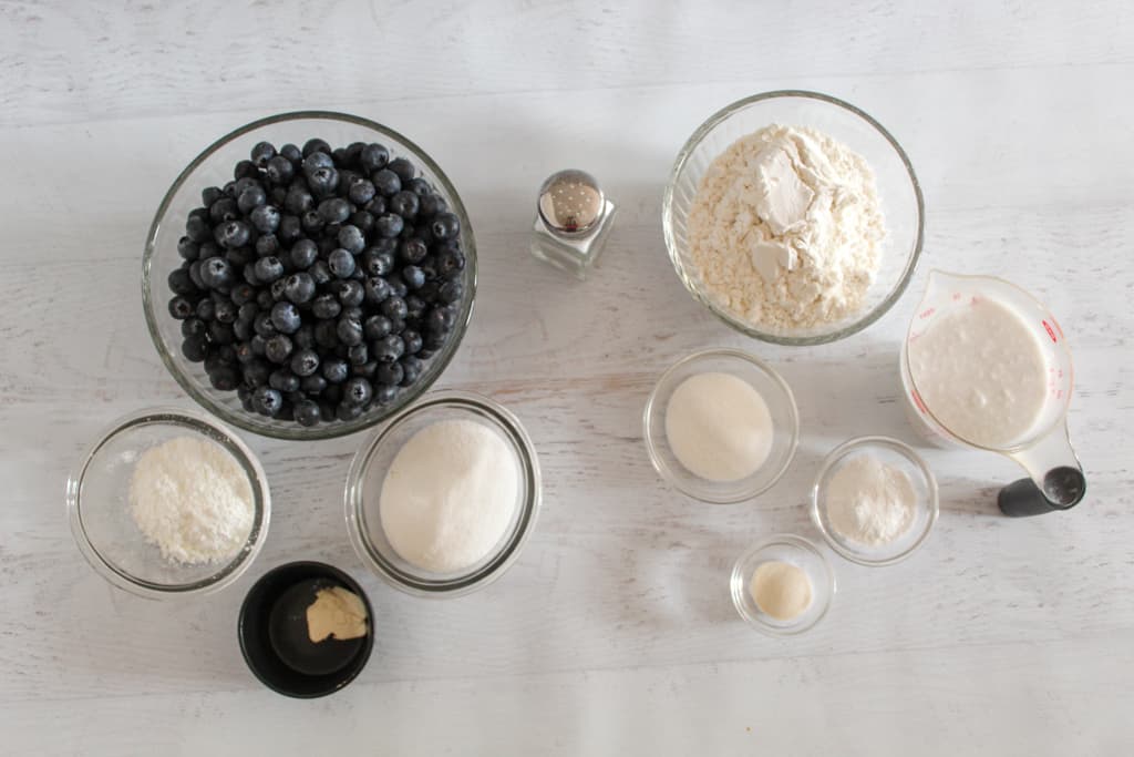 overhead shot of ingredients on counter