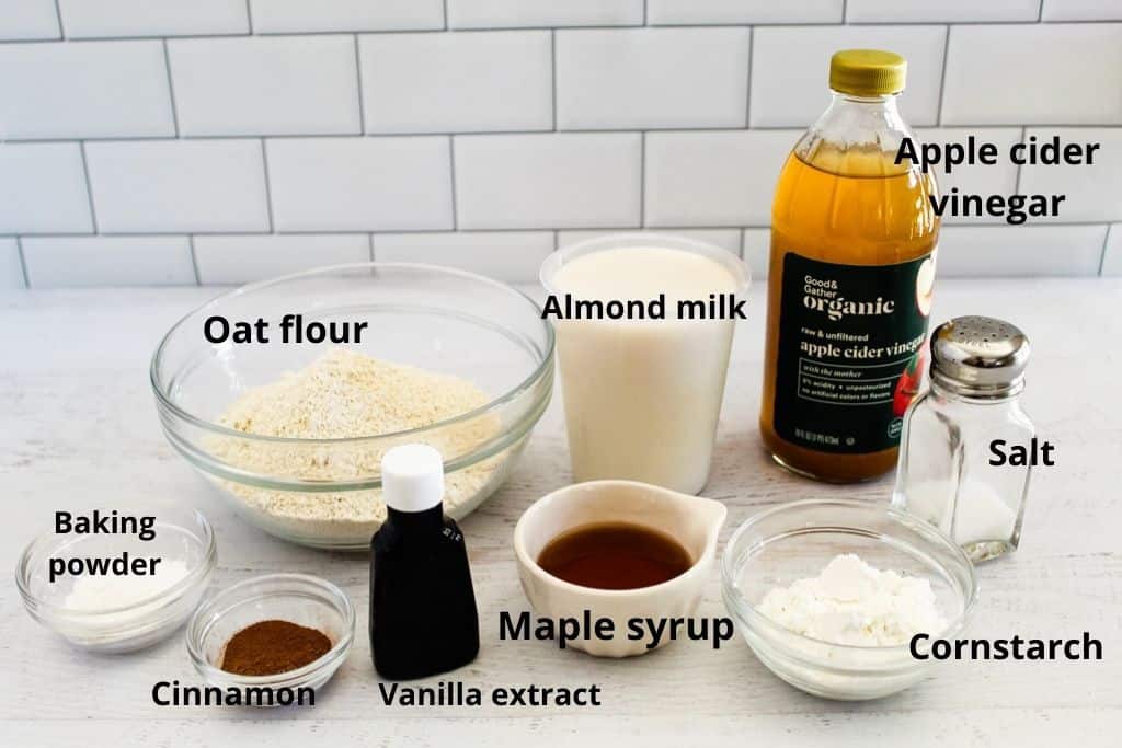 ingredients labeled on a counter