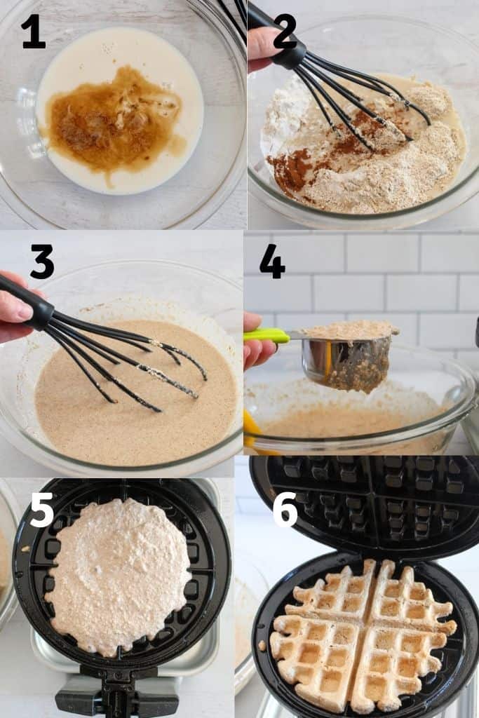 steps to making oat flour waffles