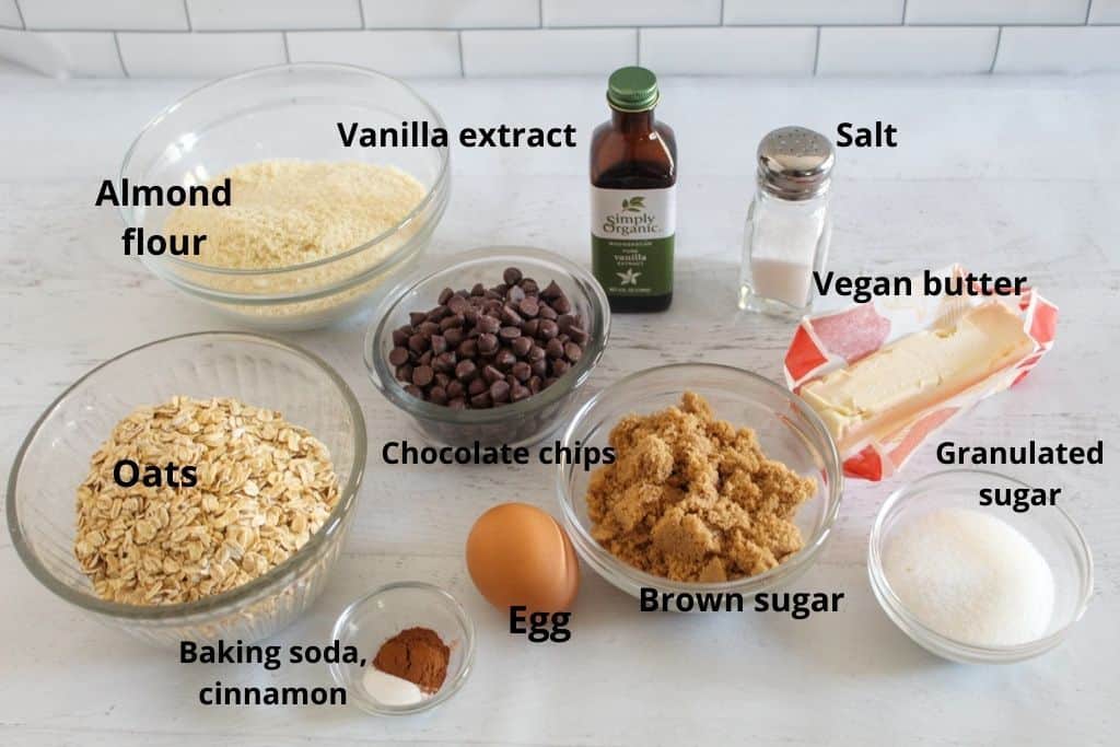 labeled ingredients on a white counter