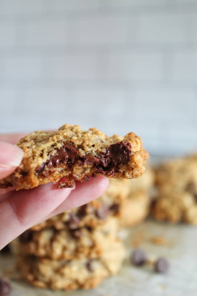 up close bite of cookie