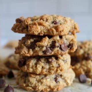 side shot of stacked cookies