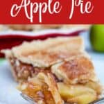 up close shot of apple pie slice